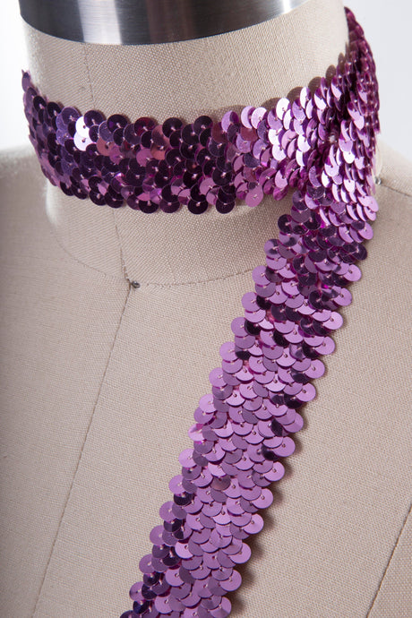 Stretch Sequin Trim Mauve Pink 1 Yard