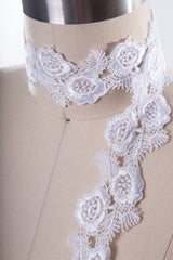 Venice Lace Trim White Ivory 2in Rose Collage
