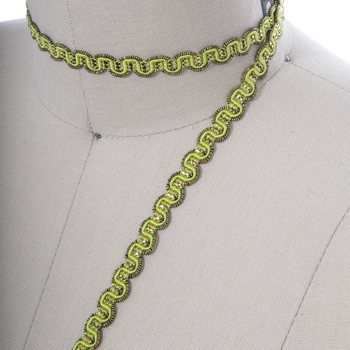 Gimp Trim Gold Accents Lime Green 3/8"