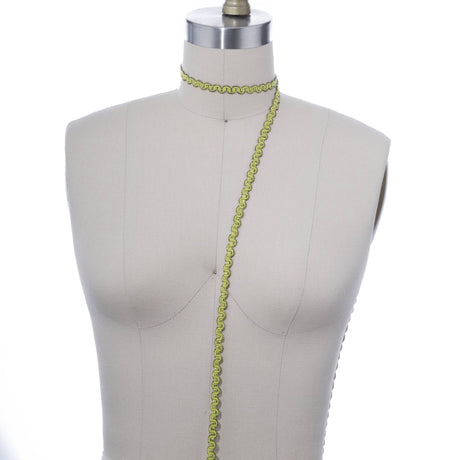 Gimp Trim Gold Accents Lime Green 3/8"