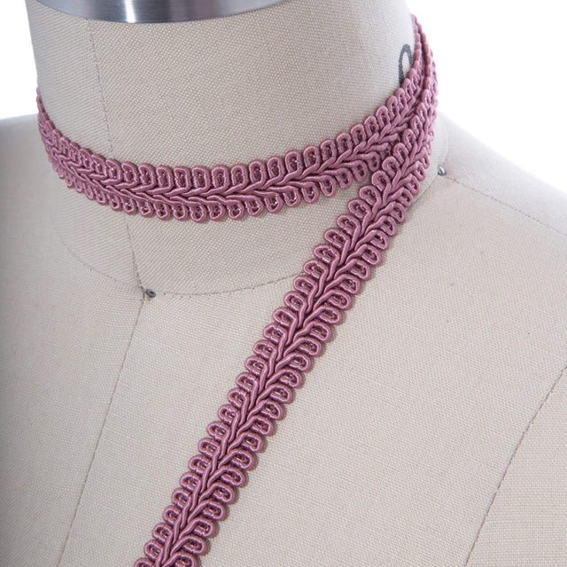 Gimp Trim Mauve Pink Braided 5/8"