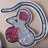 Mouse Patch Silver Iridescent Sequined