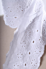 Eyelet Lace Trim White Cotton 3in Scalloped