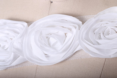 3D Rose Lace Trim Black White