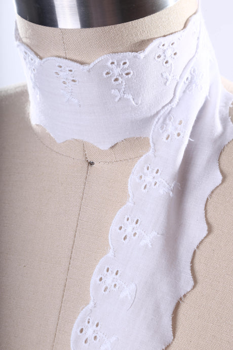 Eyelet Cotton Lace Trim White 2in Daisy