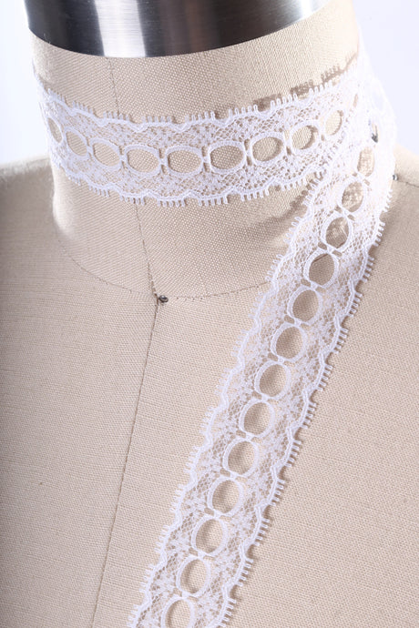 Eyelet Lace Trim White 1 Inch