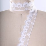 Lace Trim White Scalloped Floral 1 Inch