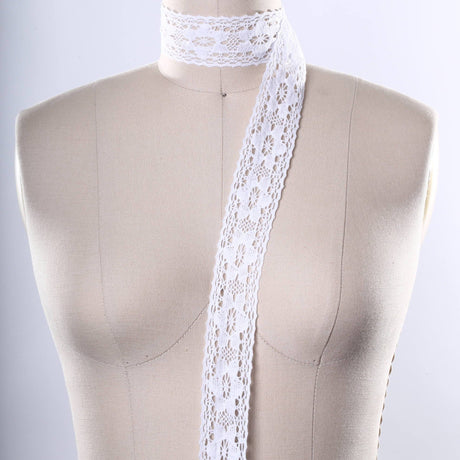 Cluny Lace Trim Bright White 1.5"