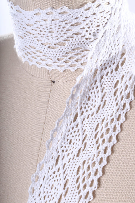 Cluny Lace Trim White 2.25 Inch
