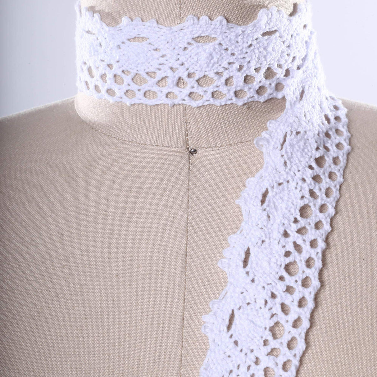 Crochet Lace Trim White Cotton 1 Inch