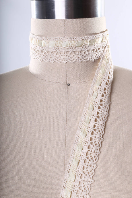 Cotton Cluny Lace Trim Beige 1.25"
