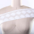 Crocheted Cotton Lace Trim White 4 Inch