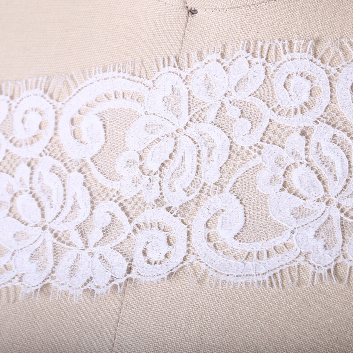 Chantilly Lace Trim White Black