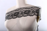 Floral Polyester Lace Trim Black White