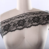 Floral Polyester Lace Trim Black White