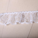 Ruffled Lace Trim White 2 Inch