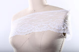 Lace Trim Polyester Floral Scalloped Black White