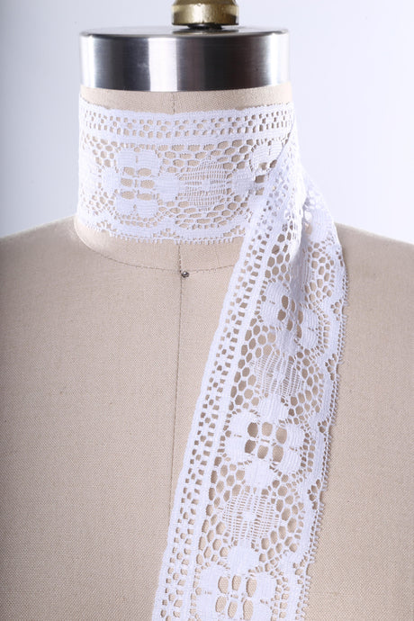 Lace Trim Polyester White Ivory 2 Yards