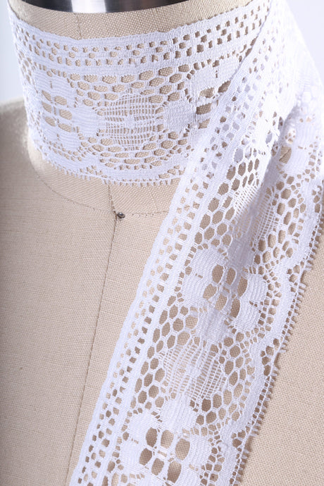 Lace Trim Polyester White Ivory 2 Yards