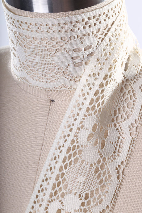 Lace Trim Ivory White Polyester 2 Yards