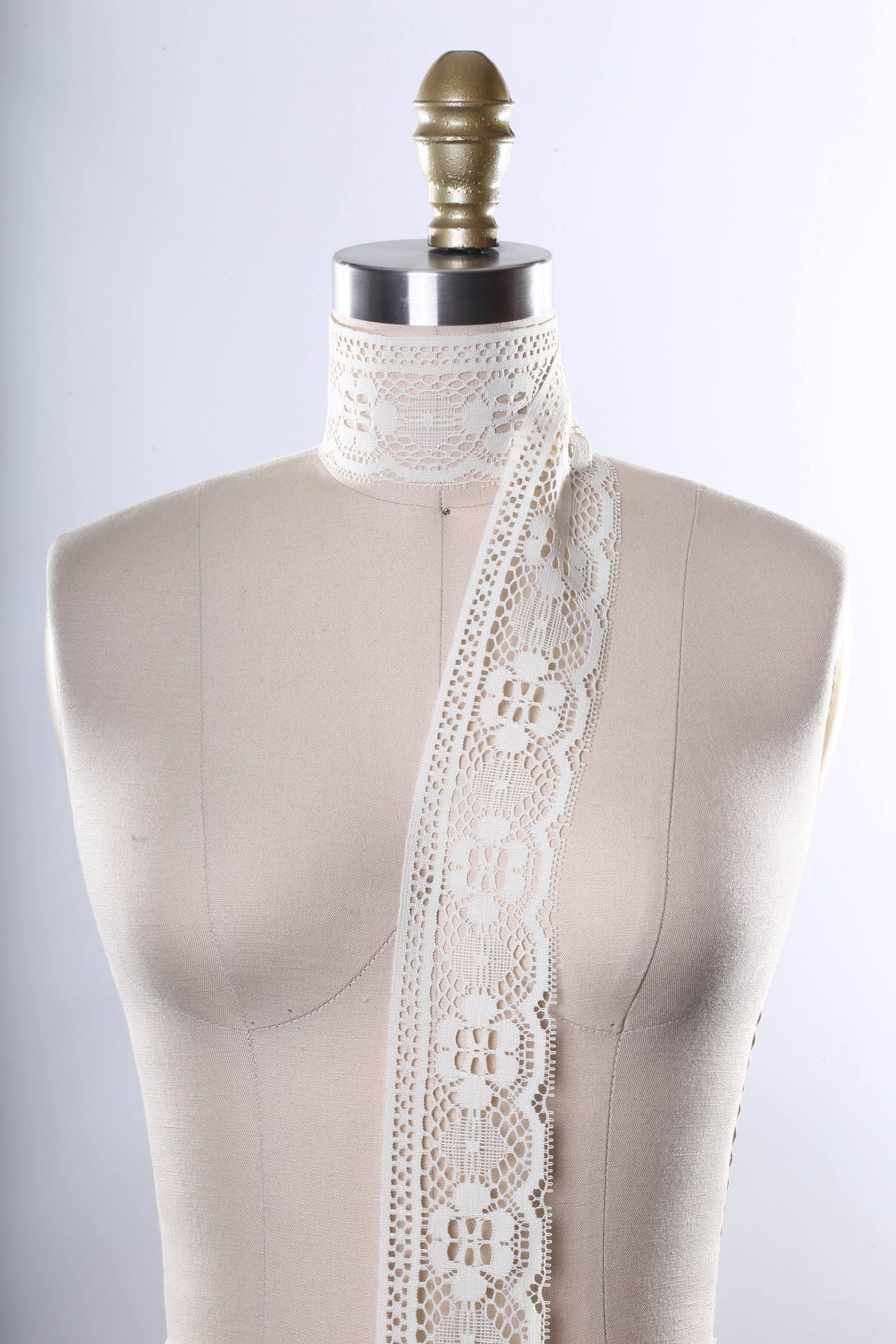 Lace Trim Ivory White Polyester 2 Yards
