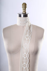 Lace Trim Ivory White Polyester 2 Yards