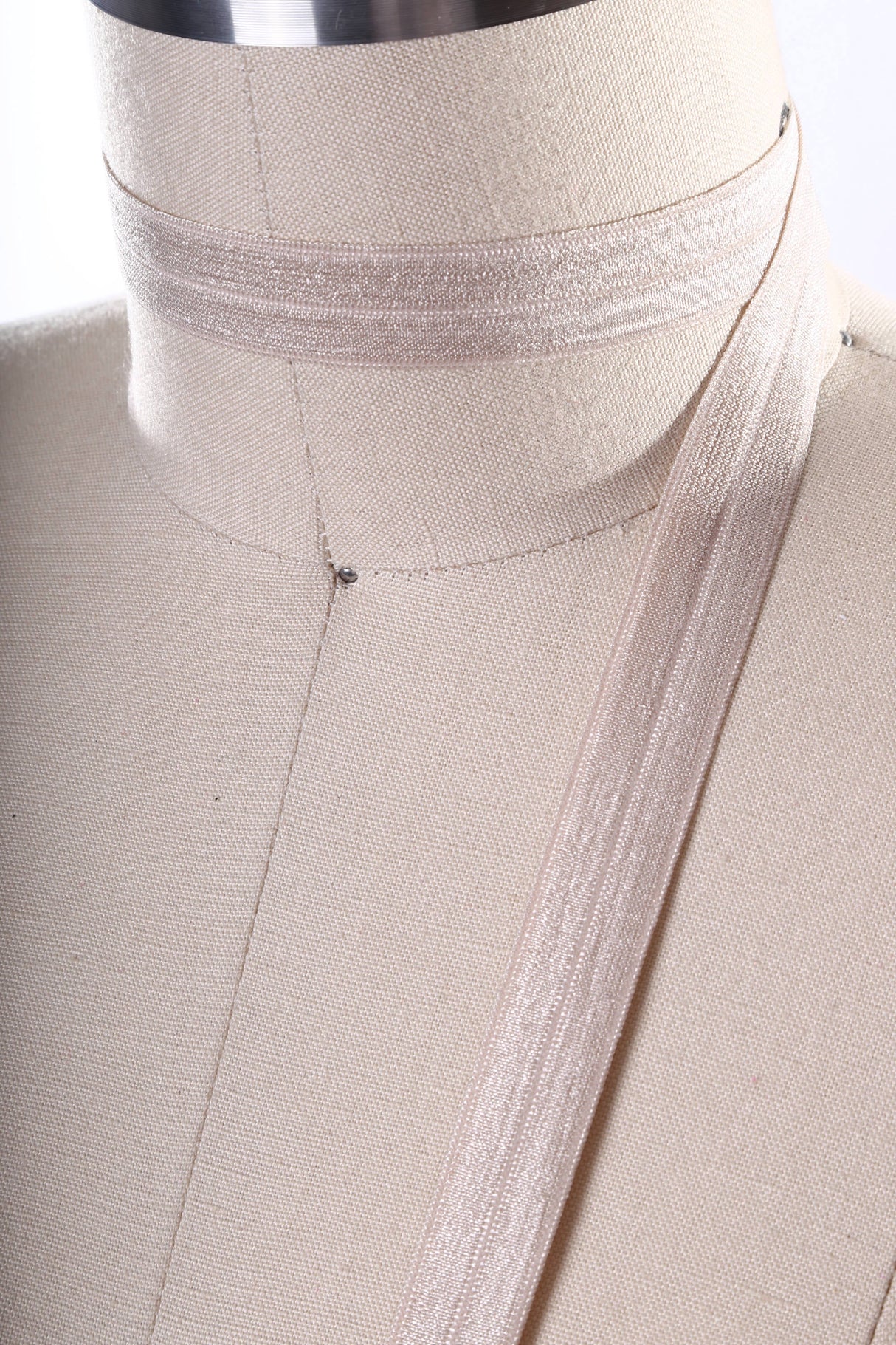 Fold Over Elastic Trim Beige 5/8 Inch