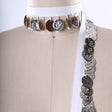 Coin Fringe Trim Silver White Cotton