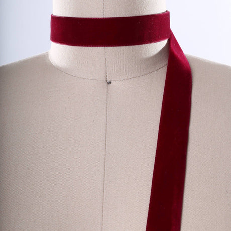 Velvet Ribbon Trim Burgundy Wine