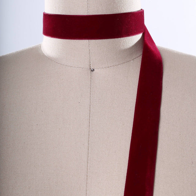 Velvet Ribbon Trim Burgundy Wine