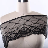 Lace Trim Polyester Floral Scalloped Black White