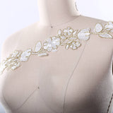 Alencon Lace Trim White Gold Metallic 2.75"