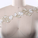 Alencon Lace Trim White Gold Metallic 2.75"