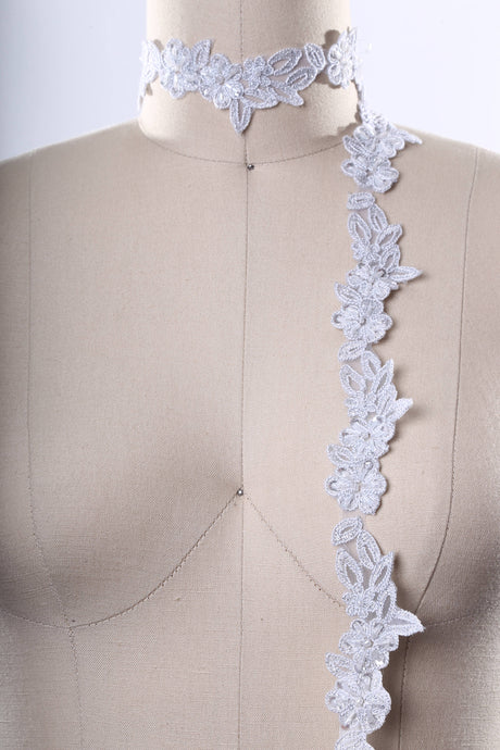 Beaded Bridal Lace Trim 1 Inch