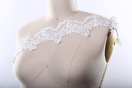 Bridal Lace Trim White Ivory 2.5"