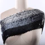 Stretch Sequin Trim Silver Gunmetal Black