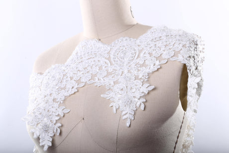 Bridal Lace Trim Ivory White Pearl