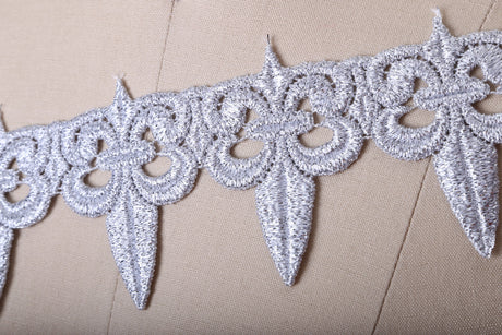 Venice Lace Trim Metallic Gold Silver 3.25 Inch