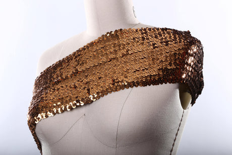 Stretch Sequin Trim Large Penny Copper