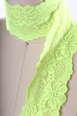 Stretch Lace Trim Neon Green 2.5"