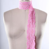 Floral Stretch Lace Trim Pink 2.5 Inch