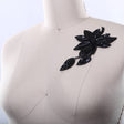 Sequin Flower Applique Black