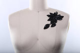 Sequin Flower Applique Black