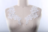 Bridal Lace Applique Pair White Ivory