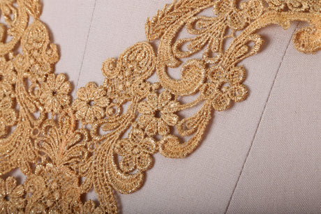 Metallic Venise Lace Applique