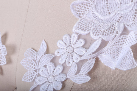 Bridal Lace Applique White Venice Pair