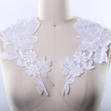Bridal Lace Applique White Venice Pair