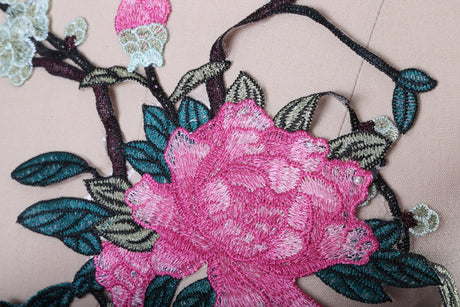 Embroidered Rose Bird Patch
