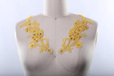 Beaded Lace Applique Yellow Pearl