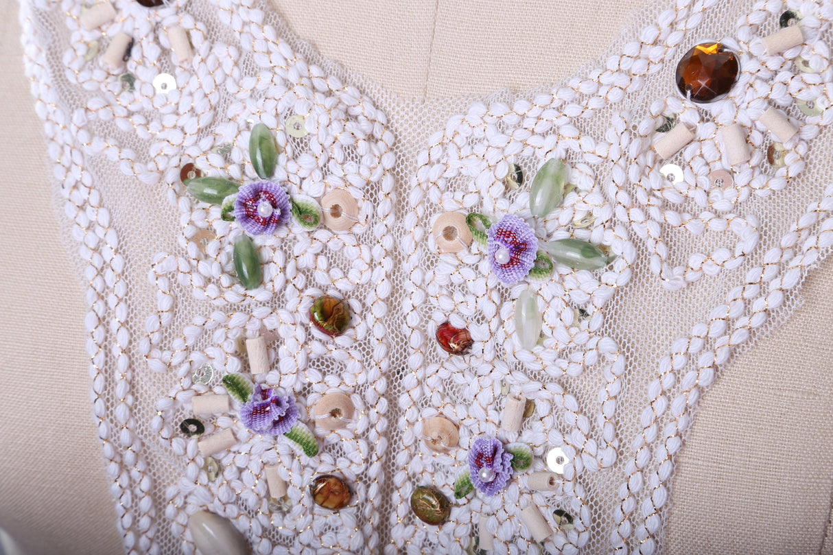 Ivory Lace Collar Applique